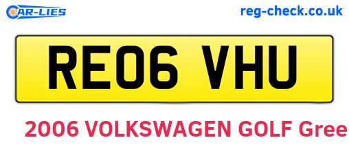 RE06VHU are the vehicle registration plates.