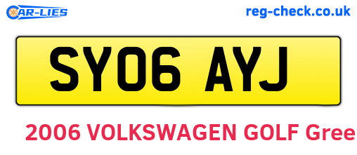 SY06AYJ are the vehicle registration plates.
