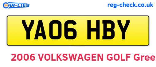 YA06HBY are the vehicle registration plates.