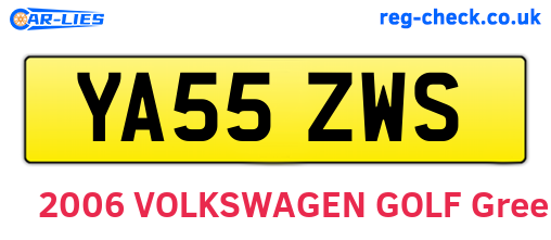 YA55ZWS are the vehicle registration plates.