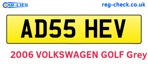 AD55HEV are the vehicle registration plates.
