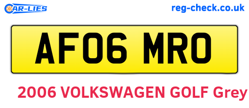 AF06MRO are the vehicle registration plates.