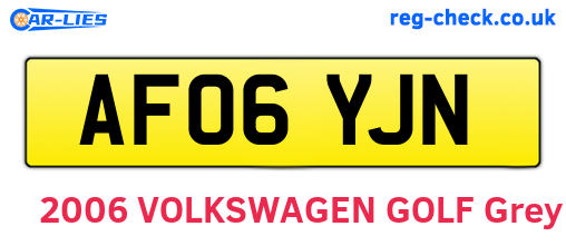 AF06YJN are the vehicle registration plates.