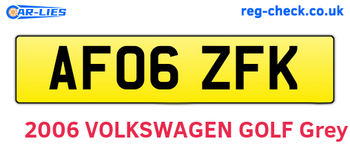 AF06ZFK are the vehicle registration plates.