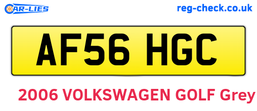 AF56HGC are the vehicle registration plates.