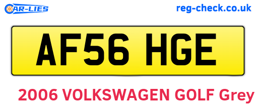 AF56HGE are the vehicle registration plates.