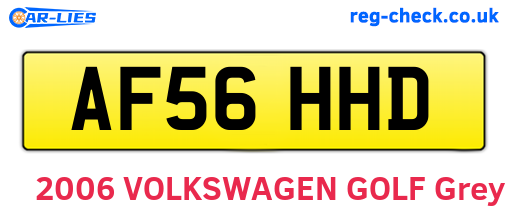 AF56HHD are the vehicle registration plates.