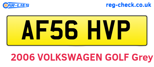 AF56HVP are the vehicle registration plates.