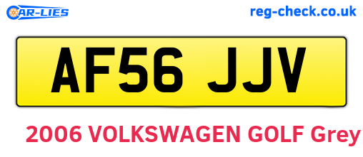 AF56JJV are the vehicle registration plates.