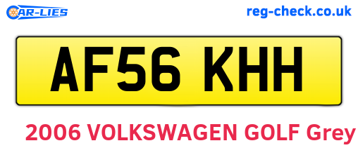 AF56KHH are the vehicle registration plates.