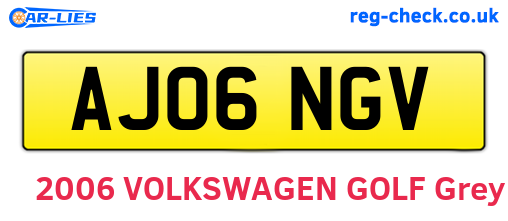 AJ06NGV are the vehicle registration plates.