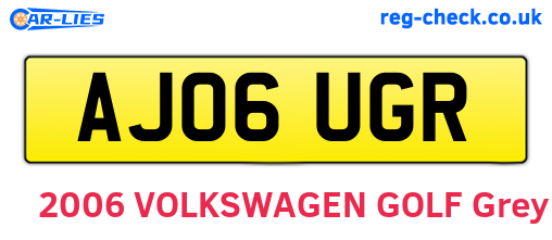 AJ06UGR are the vehicle registration plates.