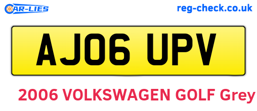 AJ06UPV are the vehicle registration plates.