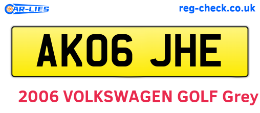 AK06JHE are the vehicle registration plates.