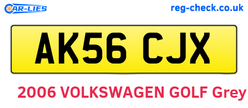 AK56CJX are the vehicle registration plates.