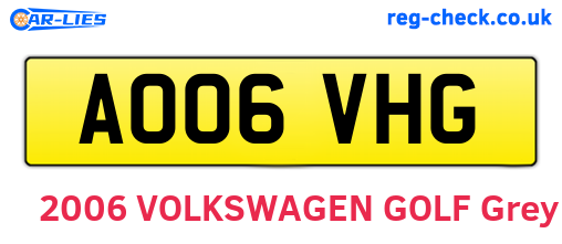 AO06VHG are the vehicle registration plates.
