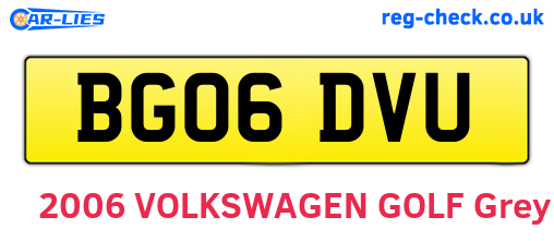 BG06DVU are the vehicle registration plates.