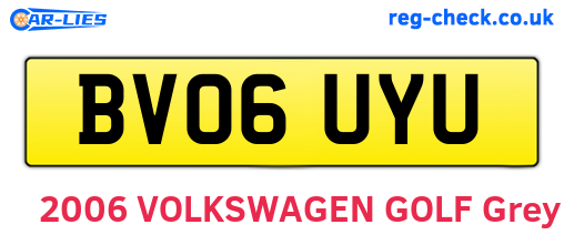 BV06UYU are the vehicle registration plates.