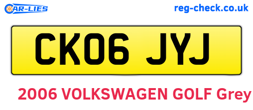 CK06JYJ are the vehicle registration plates.