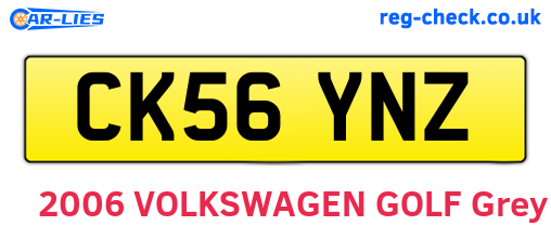 CK56YNZ are the vehicle registration plates.