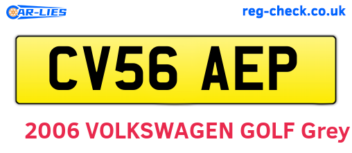 CV56AEP are the vehicle registration plates.