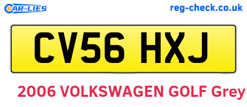 CV56HXJ are the vehicle registration plates.
