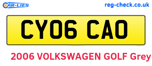 CY06CAO are the vehicle registration plates.