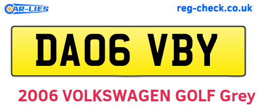 DA06VBY are the vehicle registration plates.