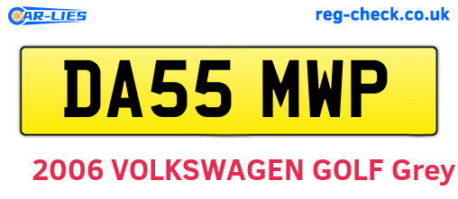 DA55MWP are the vehicle registration plates.