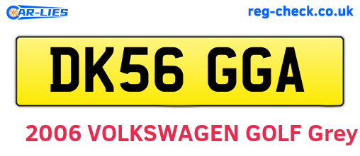 DK56GGA are the vehicle registration plates.