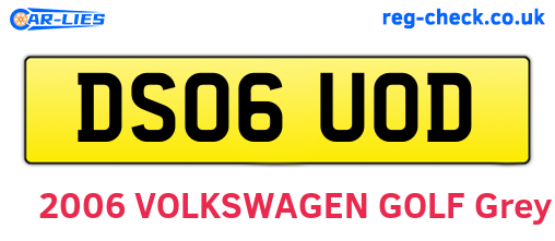 DS06UOD are the vehicle registration plates.