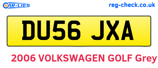DU56JXA are the vehicle registration plates.