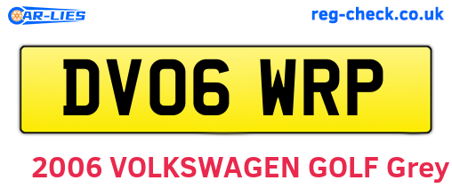 DV06WRP are the vehicle registration plates.