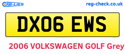 DX06EWS are the vehicle registration plates.