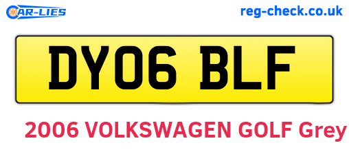 DY06BLF are the vehicle registration plates.