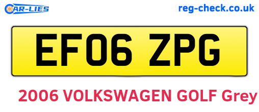 EF06ZPG are the vehicle registration plates.