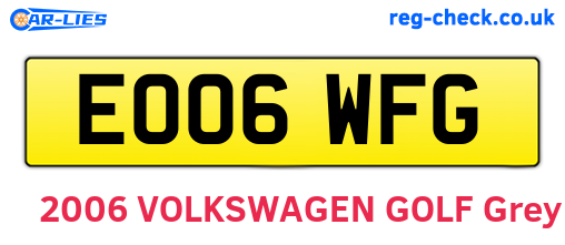 EO06WFG are the vehicle registration plates.