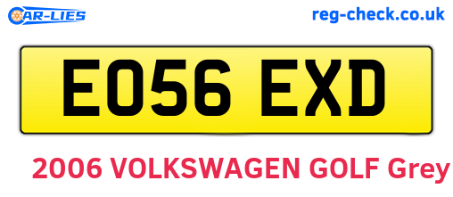 EO56EXD are the vehicle registration plates.