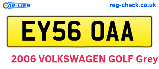 EY56OAA are the vehicle registration plates.