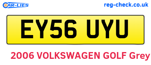 EY56UYU are the vehicle registration plates.