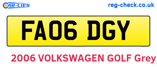 FA06DGY are the vehicle registration plates.