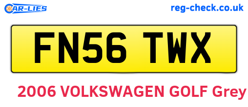 FN56TWX are the vehicle registration plates.