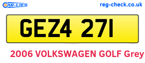 GEZ4271 are the vehicle registration plates.