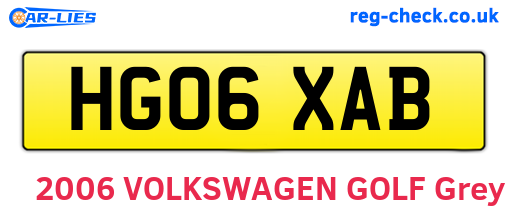 HG06XAB are the vehicle registration plates.