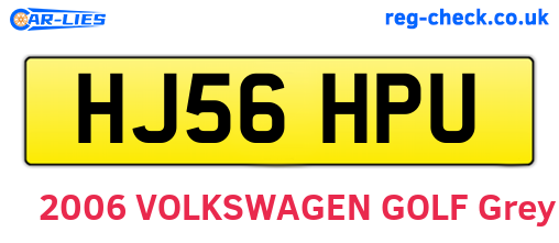 HJ56HPU are the vehicle registration plates.