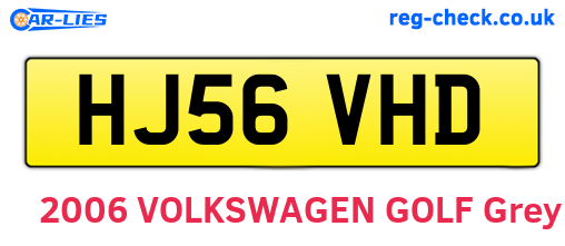 HJ56VHD are the vehicle registration plates.