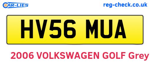 HV56MUA are the vehicle registration plates.