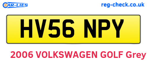 HV56NPY are the vehicle registration plates.