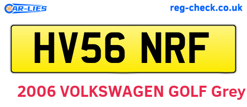 HV56NRF are the vehicle registration plates.