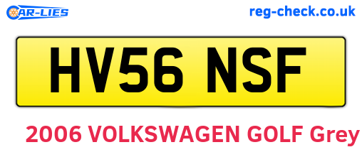 HV56NSF are the vehicle registration plates.